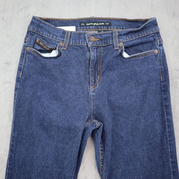 DKNY Pants Womens 6L Blue Bootcut Mid Rise Denim Button Zip Medium Wash Jeans - Picture 10 of 16